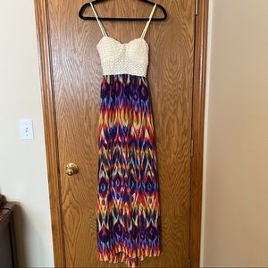 Body Central Maxi Long Dress Tie Dye